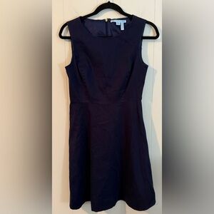 Draper James Love Circle Dress Womens 4 Navy Blue Sleeveless Zip Back